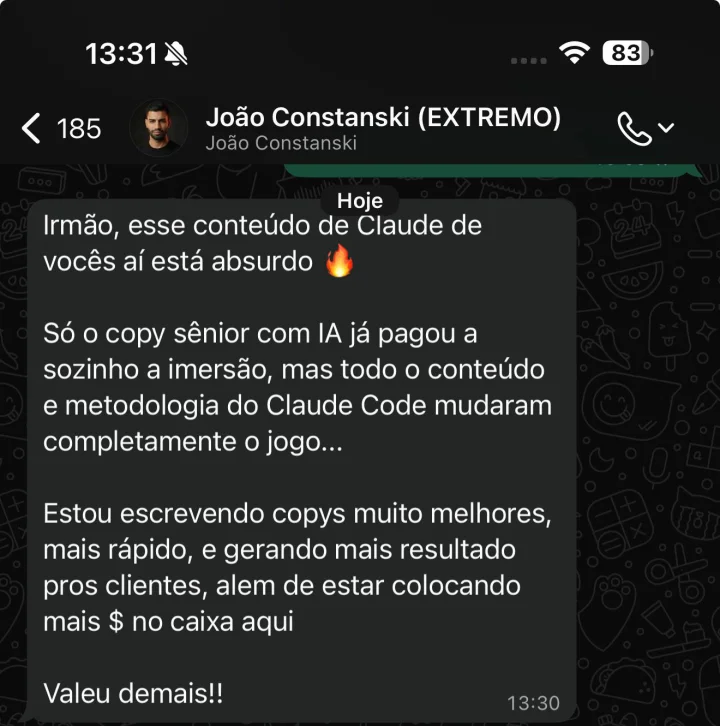 Depoimento de aluno
