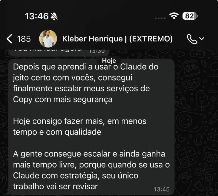 Depoimento de aluno